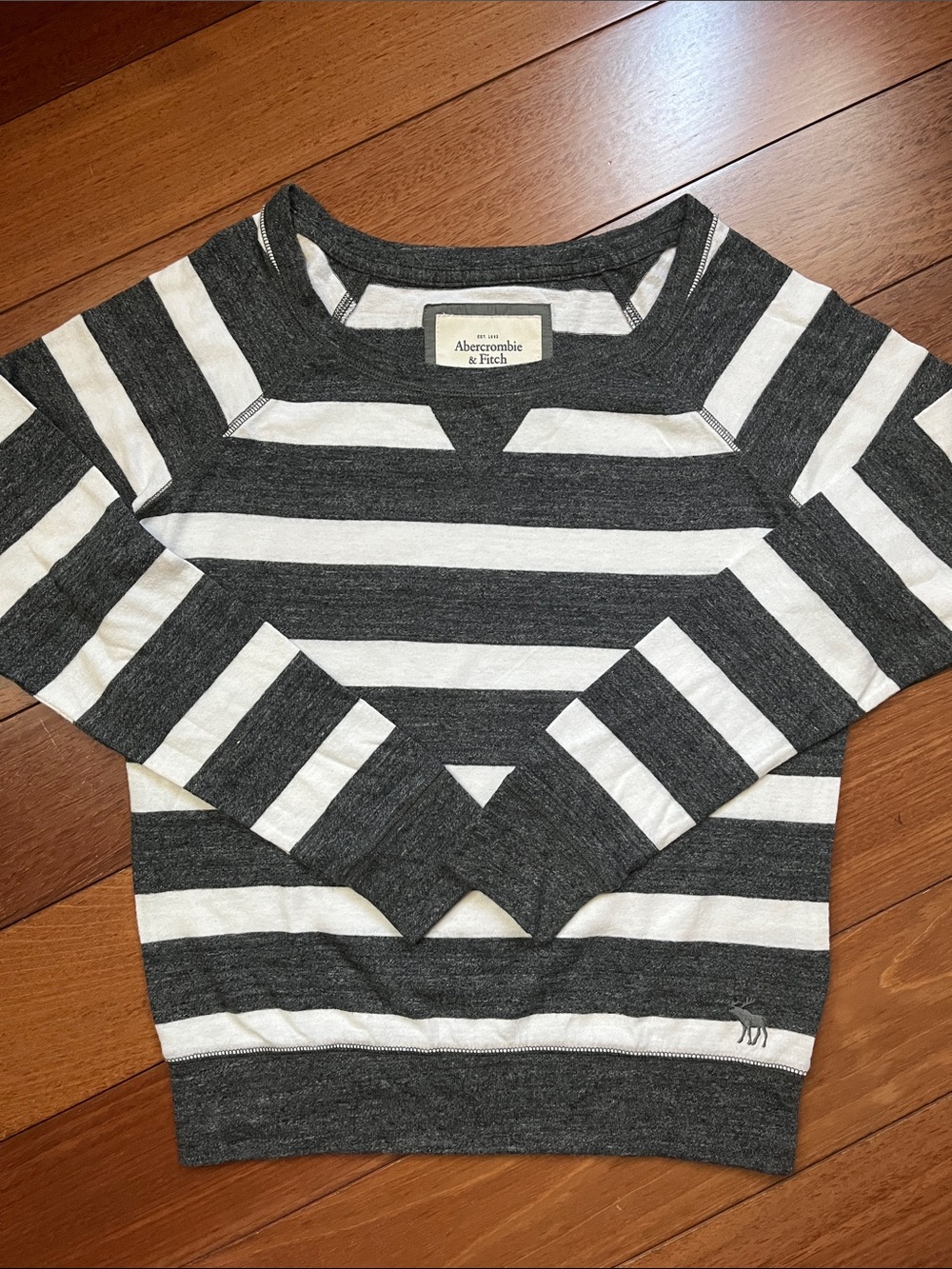 NWOT Y2K Abercrombie Moose Logo Lightweight Striped Sweater